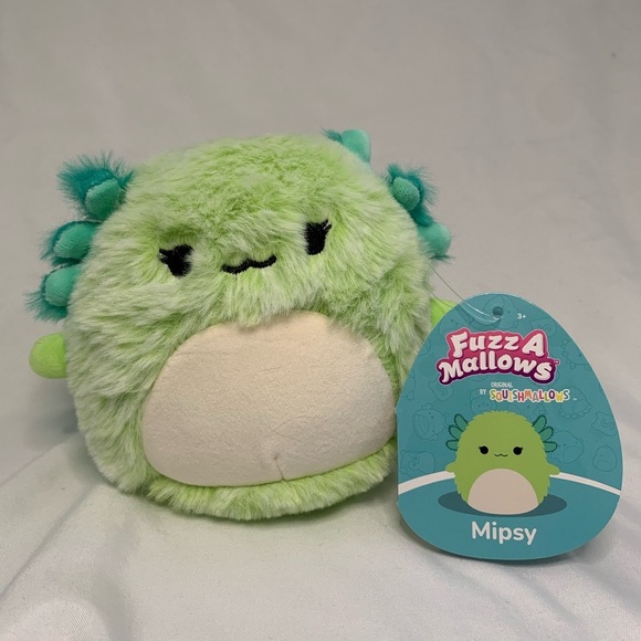 Squishmallows FuzzAMallow Official 5 inch Mipsy The Green Axolotl - Picture 1 of 2
